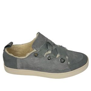 UGG Koolaburra Women's Penley Gray Suede Fur Lined Comfy Sneakers Size 7 EUC